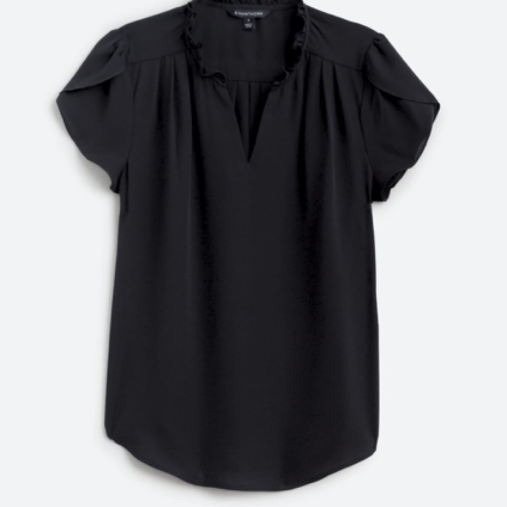 41 Hawthorn Tiffiny Tulip Sleeve Blouse in Black, size Large